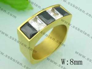 Stainless Steel Stone&Crystal Ring - KR20149-D