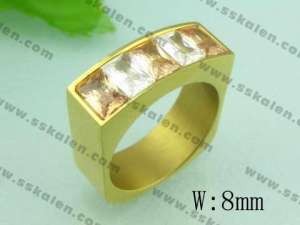 Stainless Steel Stone&Crystal Ring - KR20152-D