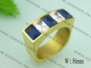 Stainless Steel Stone&Crystal Ring - KR20154-D