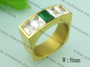 Stainless Steel Stone&Crystal Ring - KR20159-D