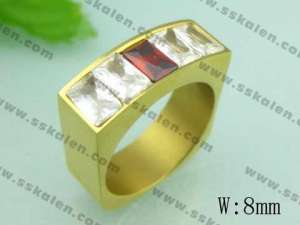 Stainless Steel Stone&Crystal Ring - KR20160-D