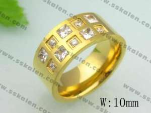 Stainless Steel Stone&Crystal Ring - KR20195-D