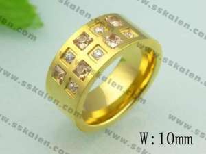 Stainless Steel Stone&Crystal Ring - KR20197-D