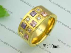 Stainless Steel Stone&Crystal Ring - KR20205-D