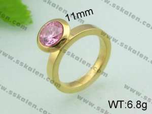 Stainless Steel Stone&Crystal Ring - KR20556-D