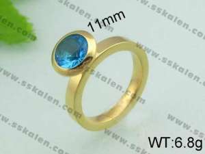 Stainless Steel Stone&Crystal Ring - KR20557-D