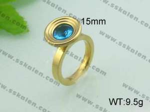 Stainless Steel Stone&Crystal Ring - KR20566-D