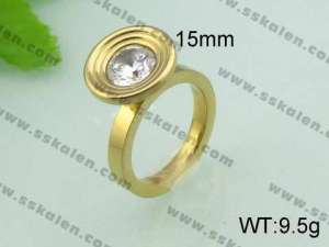 Stainless Steel Stone&Crystal Ring - KR20569-D