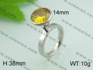 Stainless Steel Stone&Crystal Ring - KR20571-D