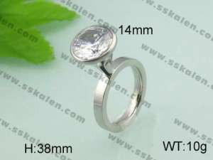 Stainless Steel Stone&Crystal Ring - KR20575-D