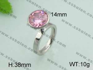 Stainless Steel Stone&Crystal Ring - KR20577-D