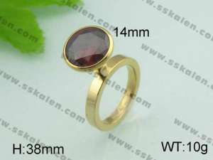 Stainless Steel Stone&Crystal Ring - KR20579-D