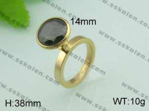 Stainless Steel Stone&Crystal Ring - KR20582-D