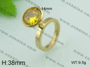 Stainless Steel Stone&Crystal Ring - KR20584-D