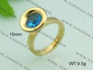 Stainless Steel Stone&Crystal Ring - KR20596-D
