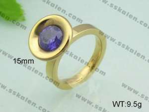 Stainless Steel Stone&Crystal Ring - KR20600-D