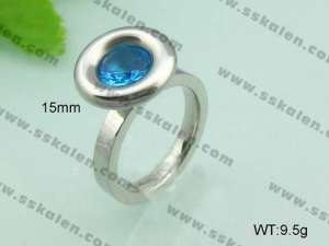 Stainless Steel Stone&Crystal Ring - KR20603-D