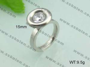 Stainless Steel Stone&Crystal Ring - KR20605-D