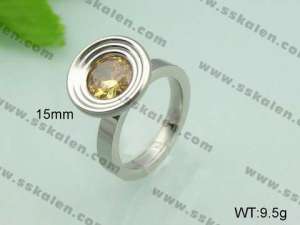 Stainless Steel Stone&Crystal Ring - KR20614-D