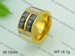 Stainless Steel Stone&Crystal Ring - KR20627-D