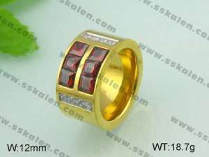 Stainless Steel Stone&Crystal Ring - KR20629-D