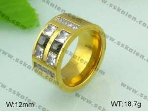 Stainless Steel Stone&Crystal Ring - KR20635-D