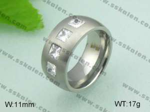Stainless Steel Stone&Crystal Ring - KR20648-D