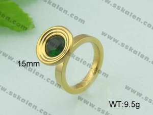 Stainless Steel Stone&Crystal Ring - KR20655-D