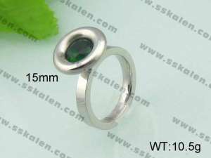 Stainless Steel Stone&Crystal Ring - KR20658-D