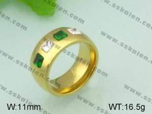 Stainless Steel Stone&Crystal Ring - KR20690-D
