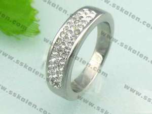 Stainless Steel Stone&Crystal Ring - KR20709-T