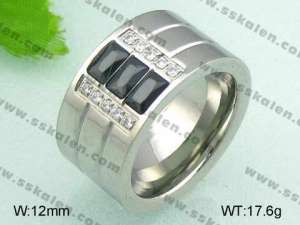 Stainless Steel Stone&Crystal Ring - KR20718-D