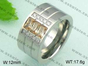 Stainless Steel Stone&Crystal Ring - KR20720-D