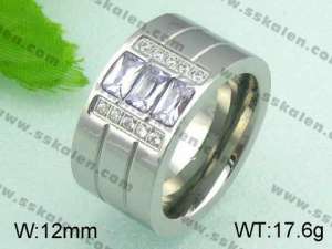 Stainless Steel Stone&Crystal Ring - KR20723-D
