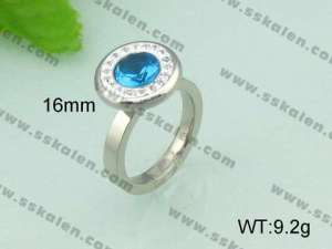 Stainless Steel Stone&Crystal Ring - KR20733-D