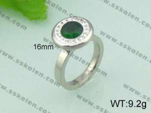 Stainless Steel Stone&Crystal Ring - KR20734-D