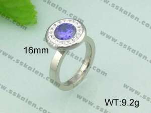 Stainless Steel Stone&Crystal Ring - KR20735-D