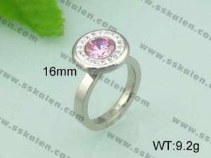 Stainless Steel Stone&Crystal Ring - KR20736-D