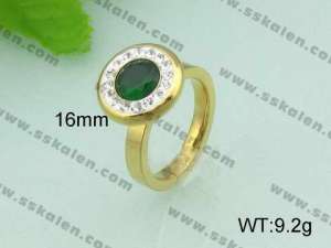 Stainless Steel Stone&Crystal Ring - KR20741-D