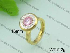 Stainless Steel Stone&Crystal Ring - KR20742-D