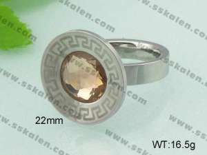 Stainless Steel Stone&Crystal Ring - KR20795-D