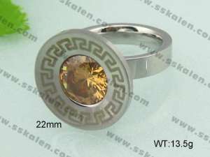 Stainless Steel Stone&Crystal Ring - KR20804-D