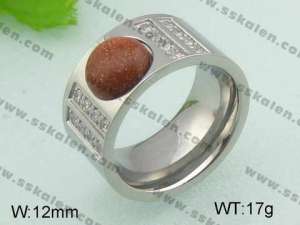 Stainless Steel Stone&Crystal Ring - KR20820-D