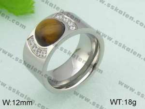 Stainless Steel Stone&Crystal Ring - KR20829-D
