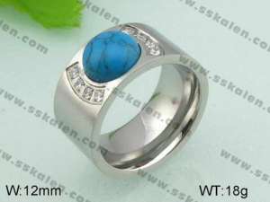 Stainless Steel Stone&Crystal Ring - KR20832-D