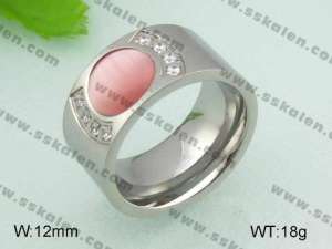 Stainless Steel Stone&Crystal Ring - KR20834-D