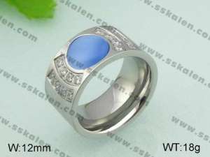 Stainless Steel Stone&Crystal Ring - KR20841-D