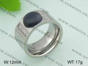 Stainless Steel Stone&Crystal Ring - KR20851-D