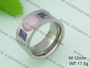 Stainless Steel Stone&Crystal Ring - KR20857-D