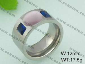 Stainless Steel Stone&Crystal Ring - KR20860-D